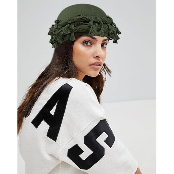 ⚡Men Women Colorful Tassel Grey Satin Head Wraps Skull Cap Braid Beanie Turban - Picture 7 of 9